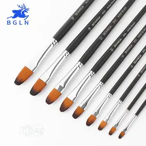 9pcs/Set Oil Paint Brush Round Painting Brush For Watercolor