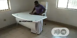 Executive White Glass Table