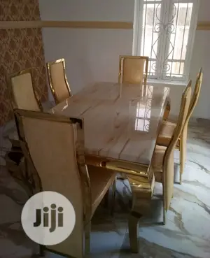 6seater Gold Dinning Table