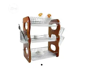 3 Layers Wooden Plate Rack