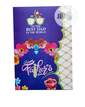 Father’S Designed Day Card -Purple, and Multi-21cm by 15cm