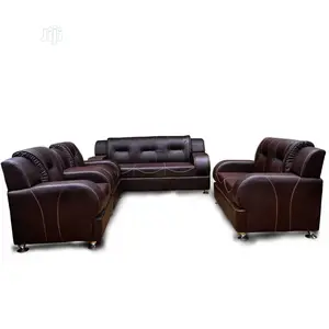 7 Seater Executive Brown Leather Sofa