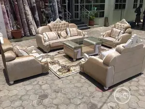 Luxury 7 Seater Living Room Fabric Royal Sofa Chair.