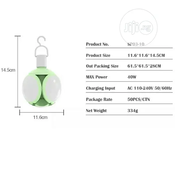 Multi Direction LED AC/DC Rechargeable Light - Ball Lamp