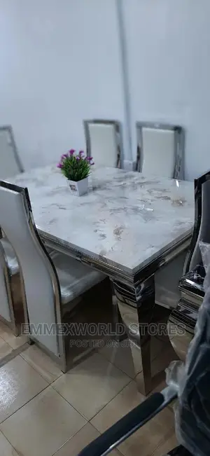 Marble Dinning Set With Six Chairs