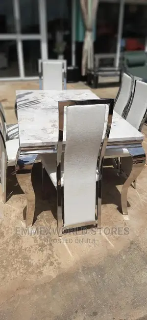 Marble Dinning Set With Six Chairs