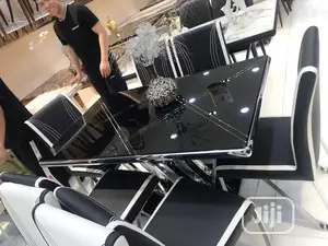 Quality 6 Seater Marble Top Dining Table Set.