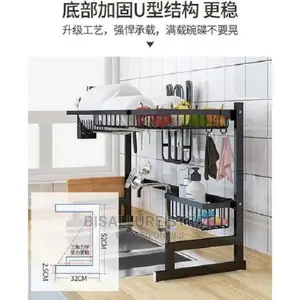 Stainless Steel Rack With Double Sink Drain