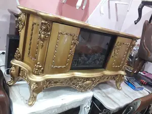 Quality Gold Fire Place and Tv Stand.
