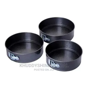 Set Of 3 Round Cake Tin Set Non Stick Spring Form Baking Pan