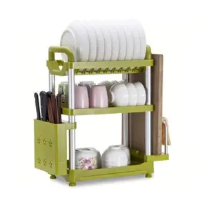 3 Tier Plastic Dish Drainer Plate Storage