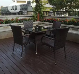 Rattan Outdoor Chair and Table.