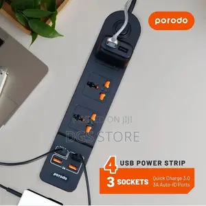 Porodo 4 Usb Power Strip 3 Sockets
