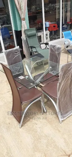 Dinning Glass Table With Four Chairs