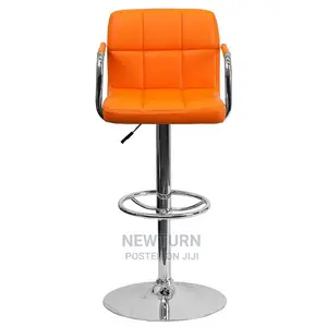 Quality Leather Swivel White Bar / Studio Chair.