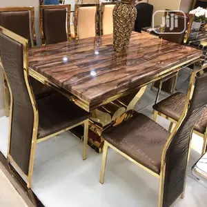 Gold Mabel Dinning By6 Chair’S