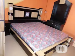 Executive 6 by 6 Bed,Bed Frame and 2 Side Stool and Mirror