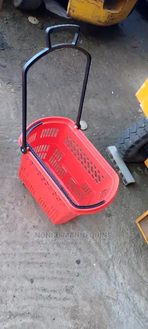 Trolley Shopping Basket Red Colour