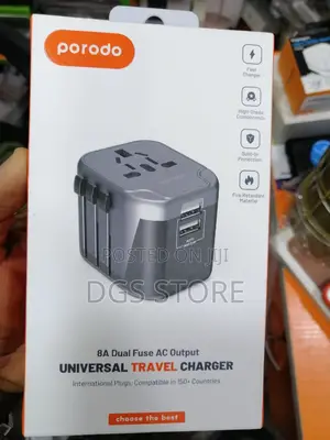 Porodo 8A Dual Fuse AC Output Universal Travel Charger