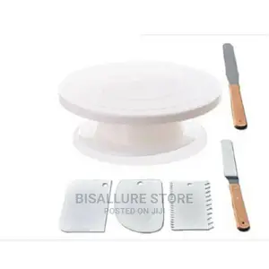 Cake Turntable Stand Dough Scraper And Smoother