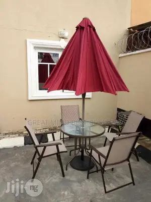 Umbrellas Table and Chairs