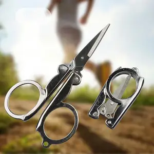 12pcs Folding Pocket Key Ring Scissors Portable Stainless