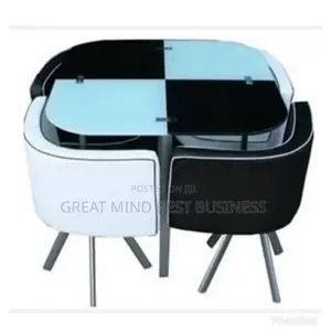 Quality 4 Seater Tempered Glass Top Dining Table.