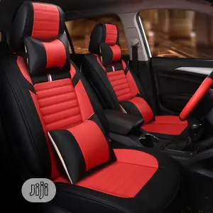 Topnotch Red and Black Real Leather Car Seat Cover
