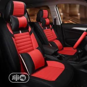 Classic Red Black Leather Car Seat Cover