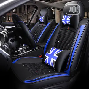 Geniune Blue and Black Leather Car Seat Covers