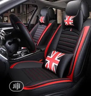 Genuine Black Red Leather Car Seat Covers