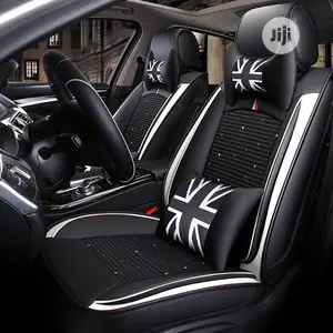 Classic Black Slight White Leather Car Seat Interior Cover