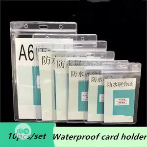 50PCS PVC ID Badge Case Clear With Transparent Card Badge