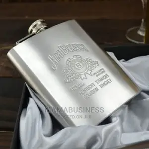 7oz Jim Beam Whiskey Flask Pocket Stainless Steel Liquor Hip