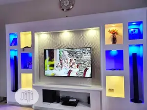 Tv Wall False Design. Wallpaper, 3d Panel.