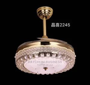 Chandeline Ceiling Fan and Light With Remote Changing Light