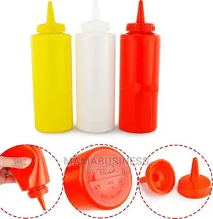 3 Set of Plastic Squeeze Bottle Dispenser Set - 350ml