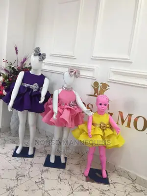 Glossy White Unizex Kids Mannequins of Different Ages