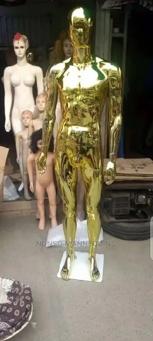 Gold Chrome Male Faceless Mannequins