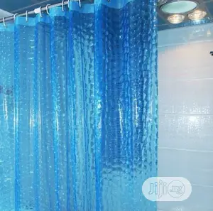 3d Transparent Plastic Shower Curtain Blue 180cmx180cm