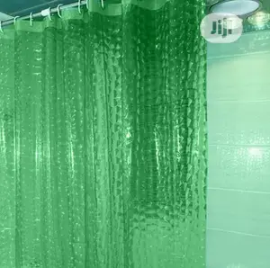 3d Transparent Plastic Shower Curtain Green 180cmx180cm