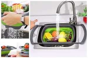 Over the Sink Silicone Collapsible Colander /Strainers