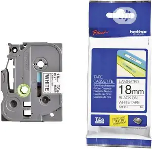 Brother Original 18mm Label Printer Tape Cartridge B/W
