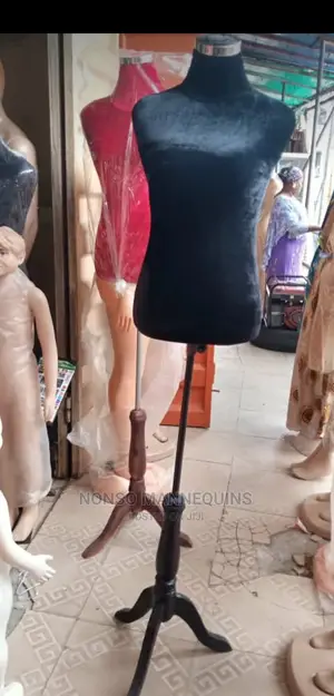 Female Pinnable Dressform With Wooden Tripod Stand Base