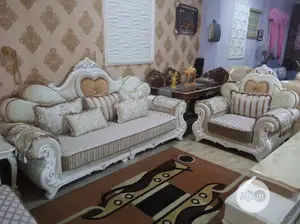 Luxury 7 Seater Living Room Fabric Made Sofa Chair.