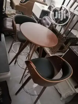 Wooden Bar Stool and Table