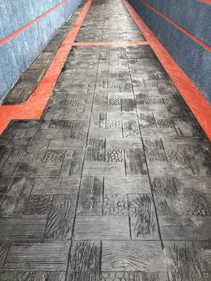 Colored Stamped Concrete Floor Design Compound Polishing