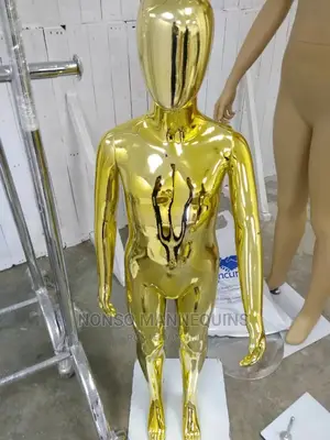 Unisex Children Gold Chrome Faceless Mannequin