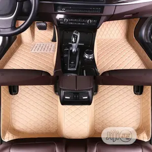 Cream Floor Leather Car Foot Mat