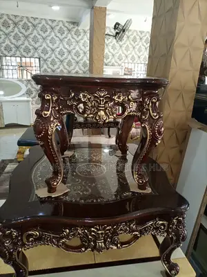 Italian Royal Wooden Center Table With 2 Side Stools